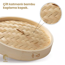 Load image into Gallery viewer, XUSHI 30CM BAMBU BUHARLIK SEPETİ (30CM BAMBOO STEAMER) 直径30CM蒸笼 - 1 ADET