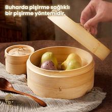 Load image into Gallery viewer, XUSHI 30CM BAMBU BUHARLIK SEPETİ (30CM BAMBOO STEAMER) 直径30CM蒸笼 - 1 ADET