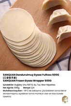 Load image into Gallery viewer, SANQUAN DONDURULMUŞ GYOZA YUFKASI (FROZEN GYOZA WRAPPER) 饺子皮 - 500G x 5