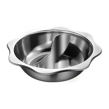 Load image into Gallery viewer, XUSHI PASLANMAZ ÇELİK BÖLMELİ HOTPOT TENCERESİ (STAINLESS STEEL DIVIDED HOT POT 32CM) 不锈钢鸳鸯火锅盆 32CM - 1 ADET