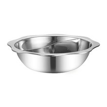 Load image into Gallery viewer, XUSHI PASLANMAZ ÇELİK BÖLMELİ HOTPOT TENCERESİ (STAINLESS STEEL DIVIDED HOT POT 32CM) 不锈钢鸳鸯火锅盆 32CM - 1 ADET