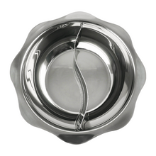 Load image into Gallery viewer, XUSHI PASLANMAZ ÇELİK BÖLMELİ HOTPOT TENCERESİ (STAINLESS STEEL DIVIDED HOT POT 32CM) 不锈钢鸳鸯火锅盆 32CM - 1 ADET