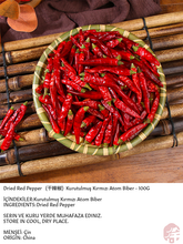 Load image into Gallery viewer, XUSHI KURUTULMUŞ KIRMIZI ATOM BİBER (DRIED RED PEPPER) 干辣椒 - 100G