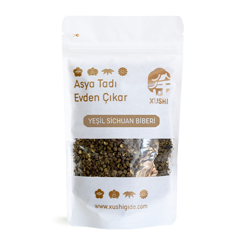 XUSHI ZANTHOXYLUM (YEŞİL SİCHUAN BİBER) (GREEN PEPPERCORN ZANTHOXYLUM) 青花椒 - 100G
