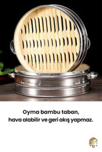 Load image into Gallery viewer, Paslanmaz Çelik Buhar Tepsisi ( Stainless Steel Steamer Plate 20CM )- 1 set(3+1)
