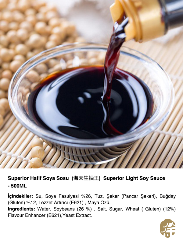 HADAY SUPERIOR HAFİF SOYA SOSU (SUPERIOR LIGHT SOY SAUCE) 海天生抽王 - 500ML