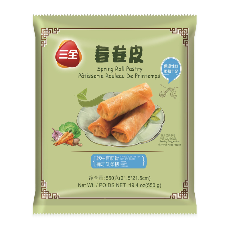 SANQUAN DONDURULMUŞ ÇİN BÖREĞİ YUFAKSI (FROZEN SPRING ROLL PASTRY) 春卷皮 - 550G
