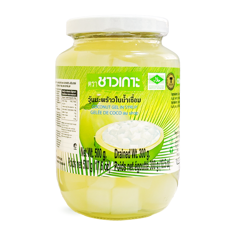 CHAOKOH ŞURUPTA HİNDİSTAN CEVİZİ JÖLESİ (COCONUT GEL IN SYRUP) 椰果罐头 - 500G