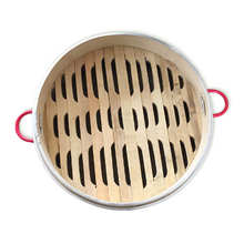 Load image into Gallery viewer, XUSHI ALÜMNYUM BAMBU BUHAR SEPETİ 4 KAT (ALUMINUM BAMBOO STEAMER 30CM 4 LAYER) 铝合金竹蒸笼 30CM 四层 - 1 ADET
