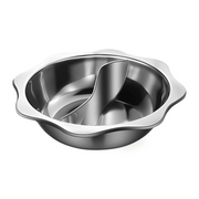 XUSHI PASLANMAZ ÇELİK BÖLMELİ HOTPOT TENCERESİ (STAINLESS STEEL DIVIDED HOT POT 30CM) 不锈钢鸳鸯火锅盆 30CM - 1 ADET
