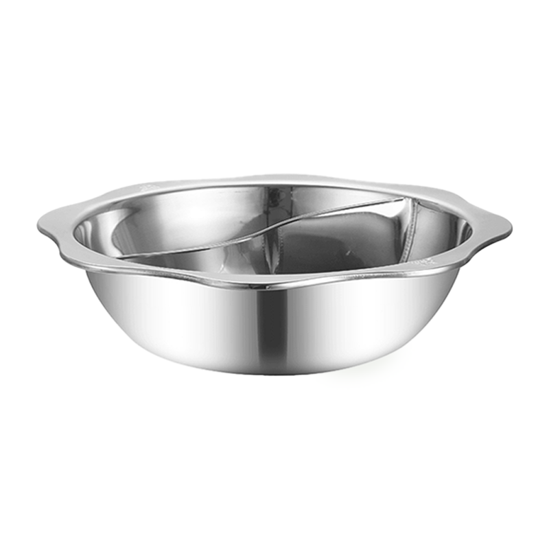 XUSHI PASLANMAZ ÇELİK BÖLMELİ HOTPOT TENCERESİ (STAINLESS STEEL DIVIDED HOT POT 30CM) 不锈钢鸳鸯火锅盆 30CM - 1 ADET