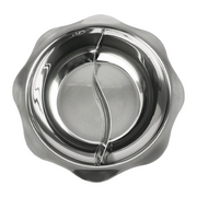 XUSHI PASLANMAZ ÇELİK BÖLMELİ HOTPOT TENCERESİ (STAINLESS STEEL DIVIDED HOT POT 32CM) 不锈钢鸳鸯火锅盆 32CM - 1 ADET