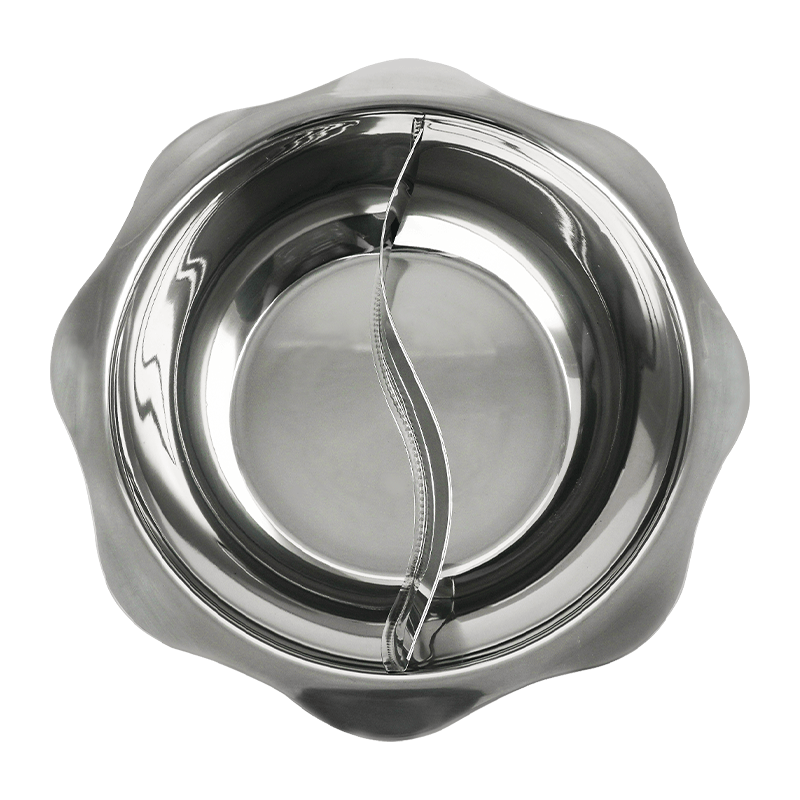 XUSHI PASLANMAZ ÇELİK BÖLMELİ HOTPOT TENCERESİ (STAINLESS STEEL DIVIDED HOT POT 32CM) 不锈钢鸳鸯火锅盆 32CM - 1 ADET