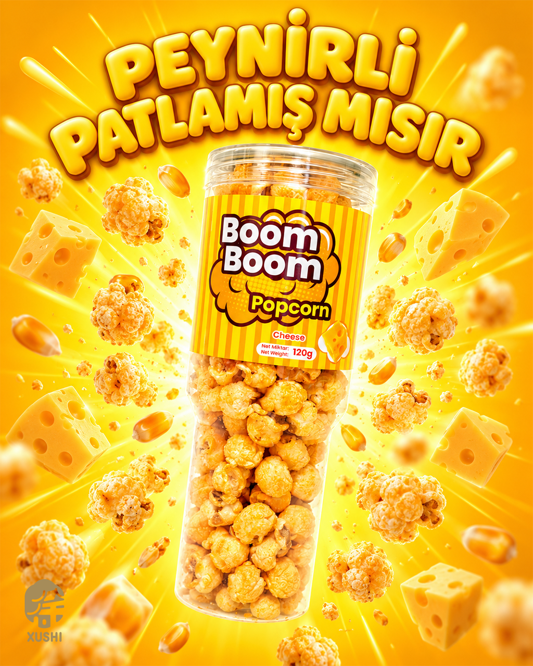BOOMBOOM PEYNİRLİ PATLAMIŞ MISIR (CHEESE POPCORN) 芝士味爆米花 - 120G