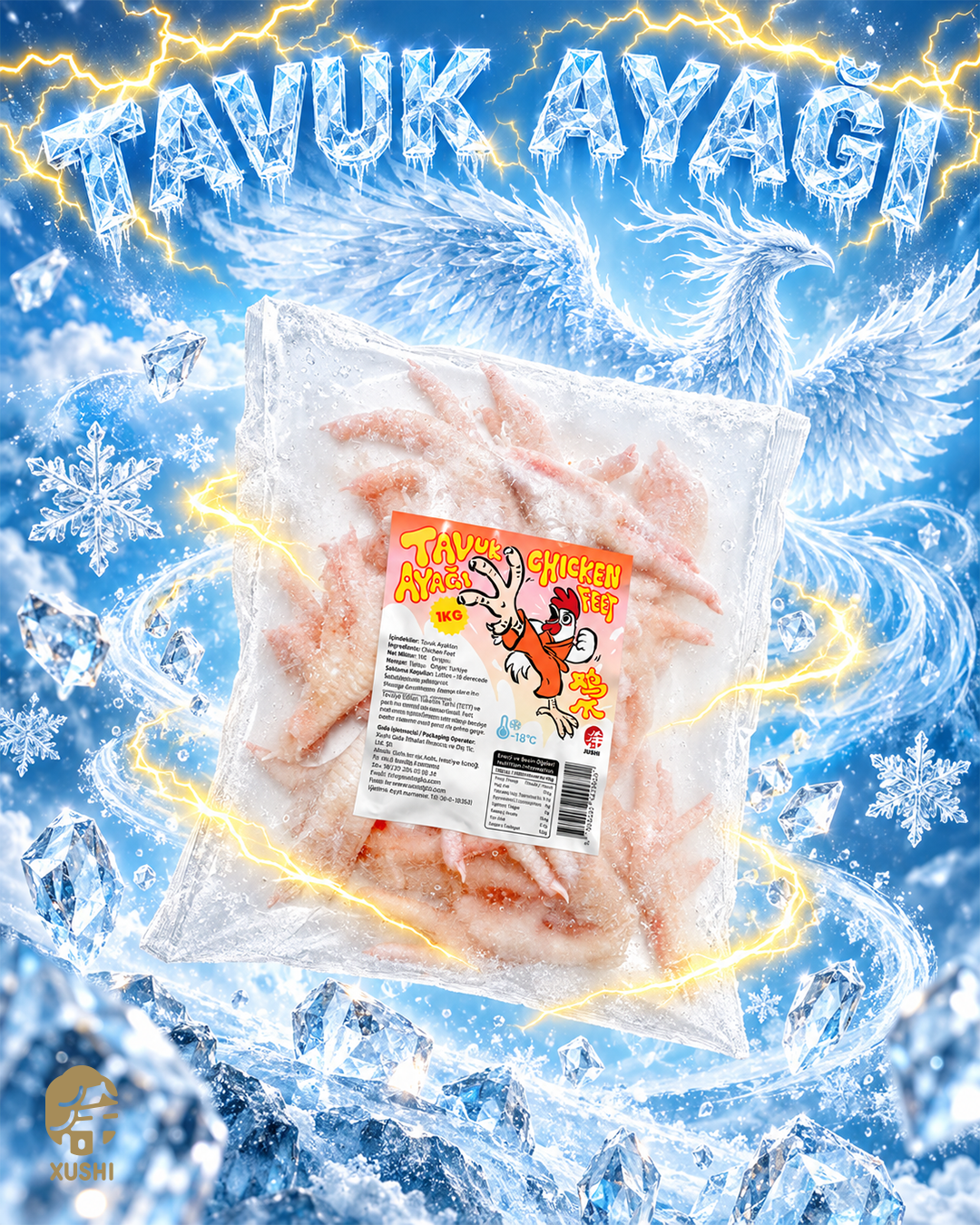 XUSHI JUMBO TAVUK AYAĞI (CHICKEN FEET) 鸡爪 - 1KG