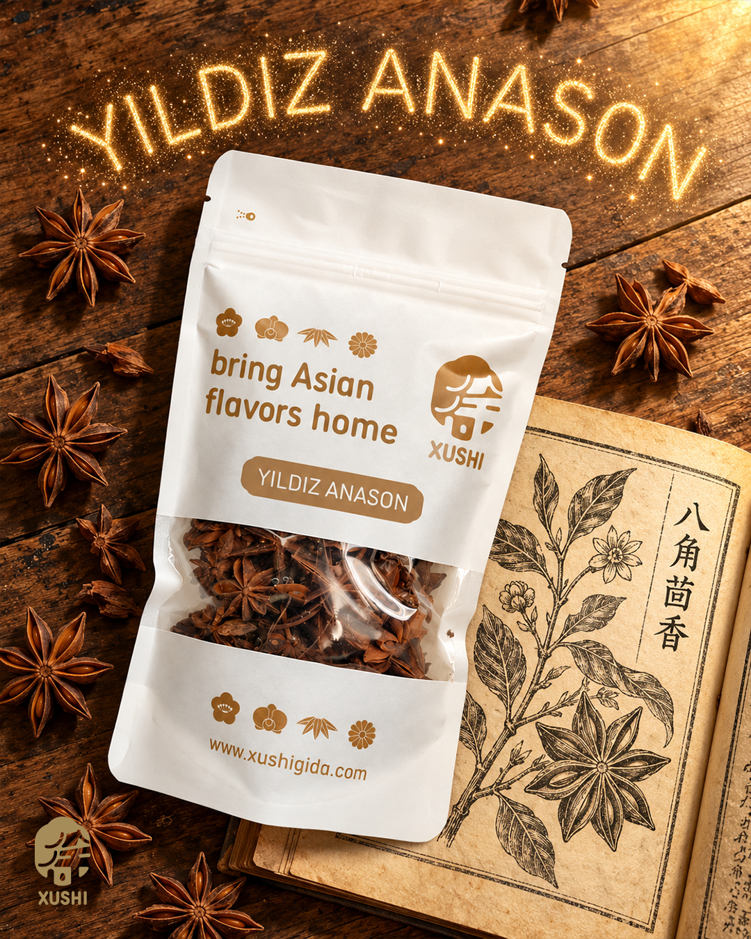 XUSHI YILDIZ ANASON (STAR ANISE) 干八角 - 100G