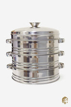 Load image into Gallery viewer, Paslanmaz Çelik Buhar Tepsisi ( Stainless Steel Steamer Plate 20CM )- 1 set(3+1)
