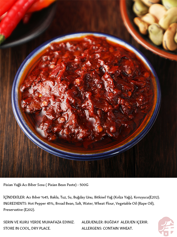 DAN DAN PİXİAN YAĞLI ACI BİBER SOSU (PIXIAN BEAN PASTE) 丹丹郫县豆瓣酱 - 500G