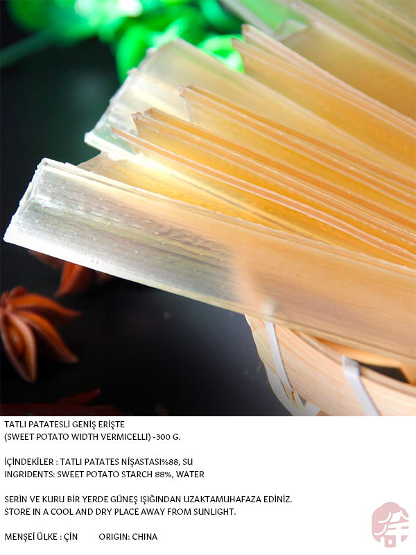 Sweet Potato Width Vermicelli   (玉龙山红薯宽粉 )  Tatlı Patates Geniş Eriştesi  - 300G