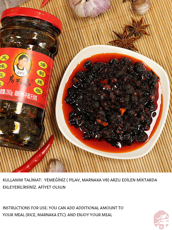 Chilli Sauce With Fermented Soybean (老干妈风味豆豉) Fremente Edilmiş Soya Fasulyeli Biber Sosu - 280G