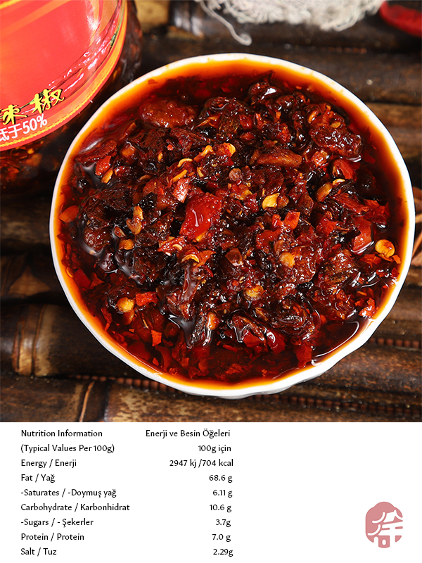 Chili Sauce With Crispy Soybean (香辣脆油辣椒)  Çıtır Çıtır Soya Fasulyeli Biber Sosu -210G